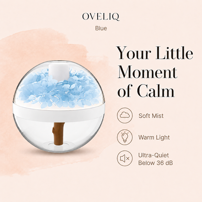 Floral Mist Humidifier with Warm Light – Ultra-Quiet, USB Rechargeable & Wireless, 2–8 Hour Timer